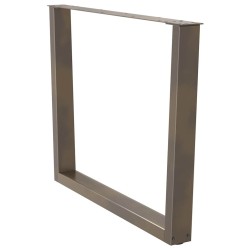 Pieds de table à manger en forme de V, 2 pièces, acier naturel, 100 x (72-73,3) cm 