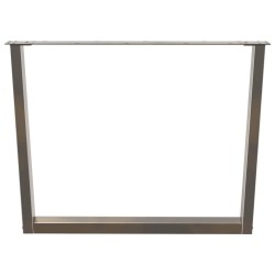 Pieds de table à manger en forme de V, 2 pièces, acier naturel, 100 x (72-73,3) cm 
