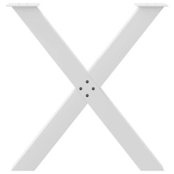 Pieds de table à manger en forme de X, 2 pièces, blanc, 70 x (72-73) cm, acier 