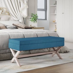 Tabouret de rangement Bleu 110x45x49 cm Velours 