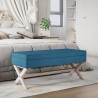 Tabouret de rangement Bleu 110x45x49 cm Velours 