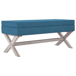Tabouret de rangement Bleu 110x45x49 cm Velours 