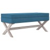 Tabouret de rangement Bleu 110x45x49 cm Velours 