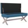 Tabouret de rangement Bleu 110x45x49 cm Velours 