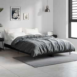 Cadre de lit sans matelas noir 120x190 cm bois d'ingénierie 