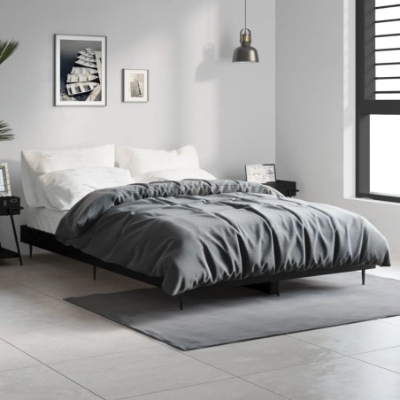 Cadre de lit sans matelas noir 120x190 cm bois d'ingénierie 