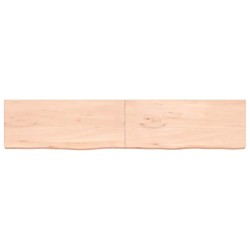 Comptoir de salle de bain 200x40x(2-6)cm bois massif non traité 