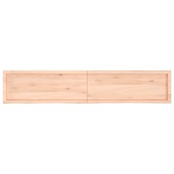 Comptoir de salle de bain 200x40x(2-6)cm bois massif non traité 