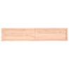 Comptoir de salle de bain 200x40x(2-6)cm bois massif non traité 