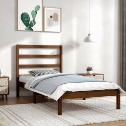 Cadre de lit sans matelas marron miel 100x200cm bois pin massif 