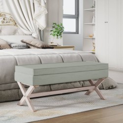 Tabouret de rangement Gris clair 110x45x49 cm Velours 