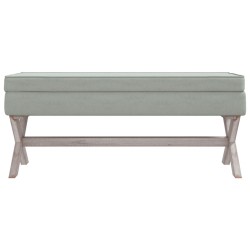Tabouret de rangement Gris clair 110x45x49 cm Velours 