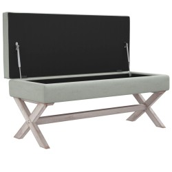 Tabouret de rangement Gris clair 110x45x49 cm Velours 