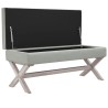 Tabouret de rangement Gris clair 110x45x49 cm Velours 