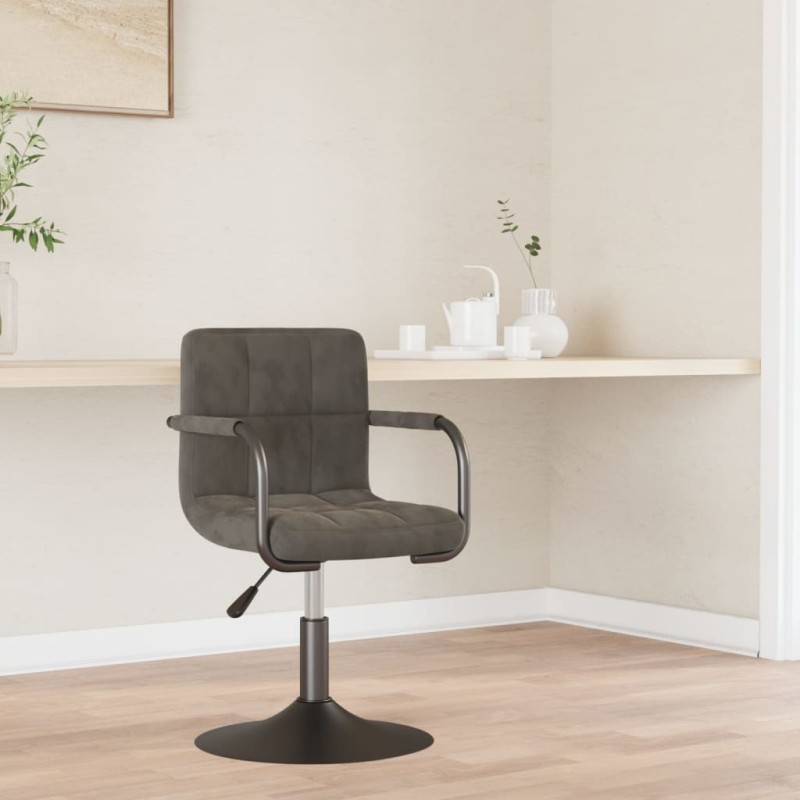 Chaise de salle à manger Gris foncé Velours Chaise de salle à manger Gris foncé Velours