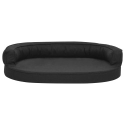 Matelas de lit ergonomique de chien 75x53 cm Aspect de lin Noir 