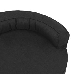 Matelas de lit ergonomique de chien 75x53 cm Aspect de lin Noir 