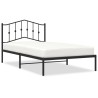 Cadre de lit métal sans matelas avec tête de lit noir 107x203cm 
