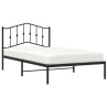Cadre de lit métal sans matelas avec tête de lit noir 107x203cm 