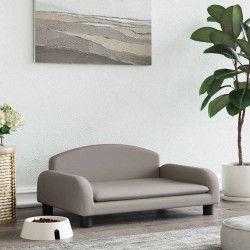 Lit pour chien taupe 70x45x30 cm tissu 