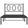 Cadre de lit métal sans matelas avec tête de lit noir 100x200cm 