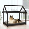 Lit pour chien Noir 101x70x90 cm Bois de pin solide 