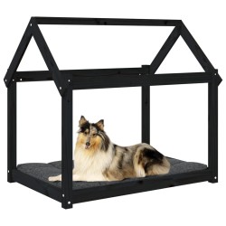 Lit pour chien Noir 101x70x90 cm Bois de pin solide 