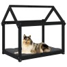 Lit pour chien Noir 101x70x90 cm Bois de pin solide 