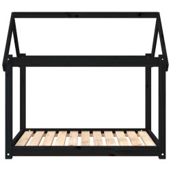 Lit pour chien Noir 101x70x90 cm Bois de pin solide 