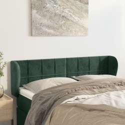 Tête de lit avec oreilles Vert foncé 147x23x78/88 cm Velours 