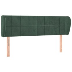 Tête de lit avec oreilles Vert foncé 147x23x78/88 cm Velours 
