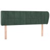 Tête de lit avec oreilles Vert foncé 147x23x78/88 cm Velours 