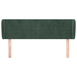 Tête de lit avec oreilles Vert foncé 147x23x78/88 cm Velours 