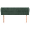 Tête de lit avec oreilles Vert foncé 147x23x78/88 cm Velours 