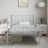Cadre de lit métal sans matelas et pied de lit blanc 100x200 cm 