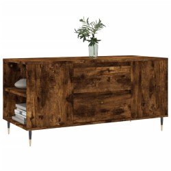 Table basse chêne fumé 102x44,5x50 cm bois d'ingénierie 