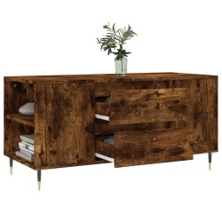 Table basse chêne fumé 102x44,5x50 cm bois d'ingénierie 