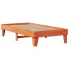 Cadre de lit sans matelas cire marron 75x190 cm bois pin massif 