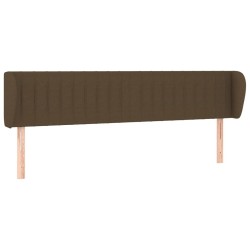 Tête de lit avec oreilles Marron foncé 163x23x78/88 cm Tissu 