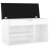 Banc à chaussures coussin Blanc brillant 80x30x47 cm Aggloméré 