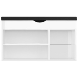 Banc à chaussures coussin Blanc brillant 80x30x47 cm Aggloméré 