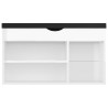 Banc à chaussures coussin Blanc brillant 80x30x47 cm Aggloméré 