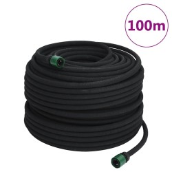 Tuyau d'arrosage de jardin noir 0,6" 100 m caoutchouc 