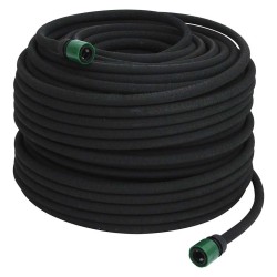 Tuyau d'arrosage de jardin noir 0,6" 100 m caoutchouc 