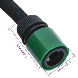Tuyau d'arrosage de jardin noir 0,6" 100 m caoutchouc 