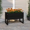 Jardinière Noir 78x40x52 cm Bois massif de pin 