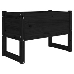 Jardinière Noir 78x40x52 cm Bois massif de pin 