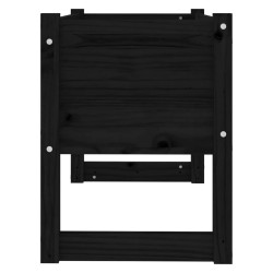 Jardinière Noir 78x40x52 cm Bois massif de pin 