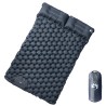 Matelas de camping autogonflant avec oreillers 2 personnes gris 