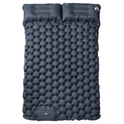 Matelas de camping autogonflant avec oreillers 2 personnes gris 